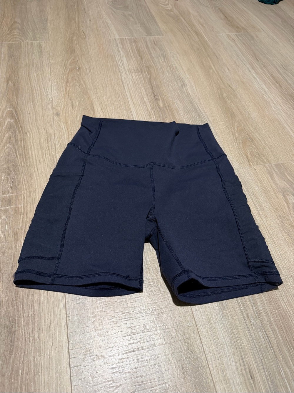 High-Waist Navy Women’s Active Shorts